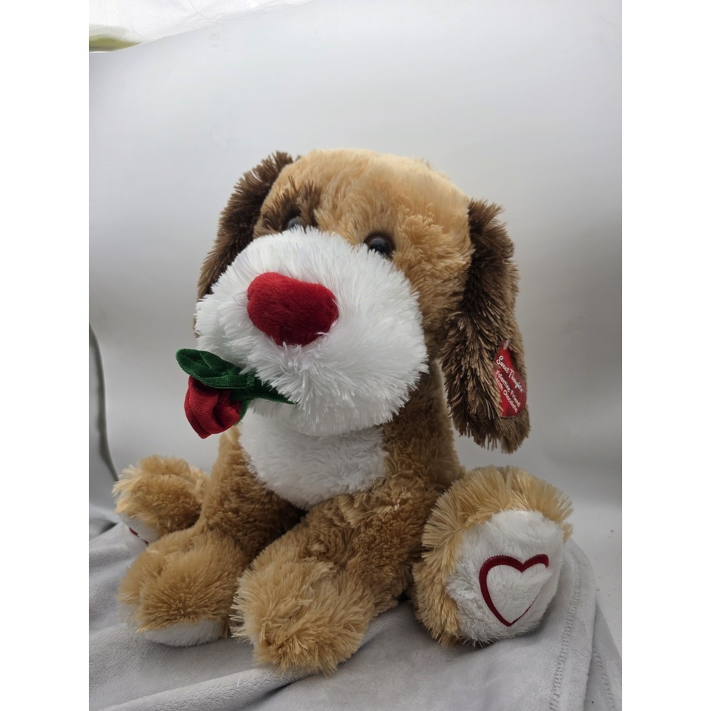 Dan Dee Collector's Choice Puppy Rose Plush 18" Stuffed Toy Valentines Hearts
